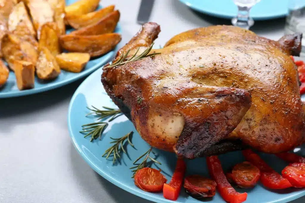 Assiette de chapon rôti