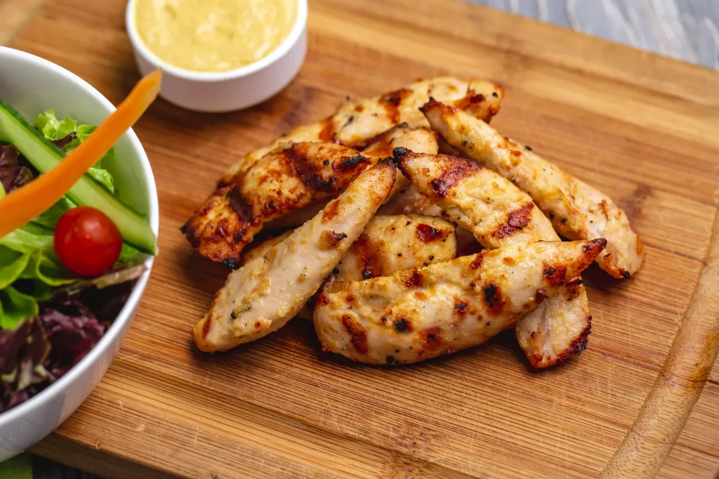 Plateau d'aiguillettes de poulet citron miel