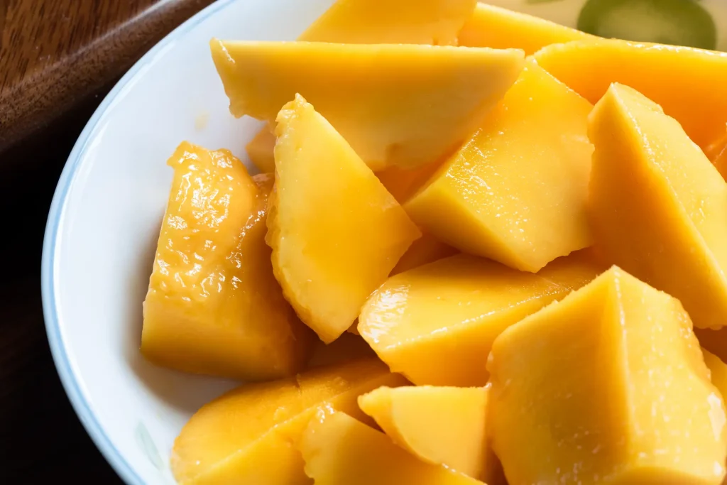 Dés de mangue nécessaires à cette préparation